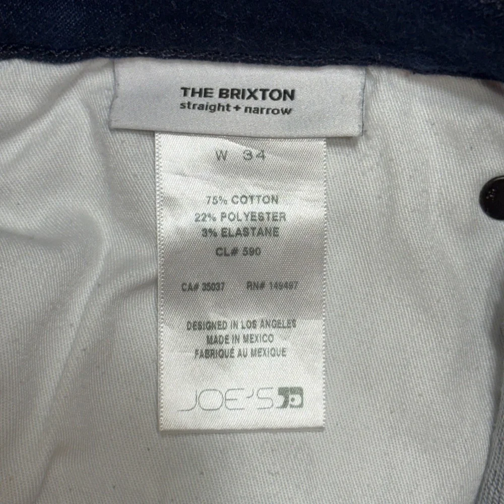 Joe's Jeans The Brixton Straight Narrow Mens 34 Blue Peck Wash 45KDIPEK8225-PEK‎
